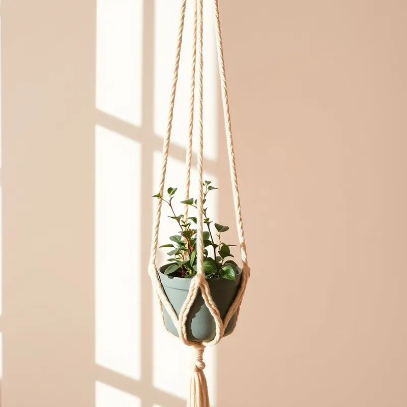 Suporte de planta de crochê
