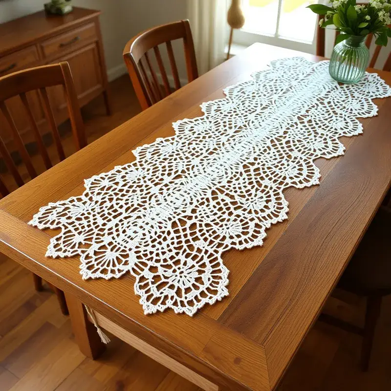 Trilho de mesa de crochê
